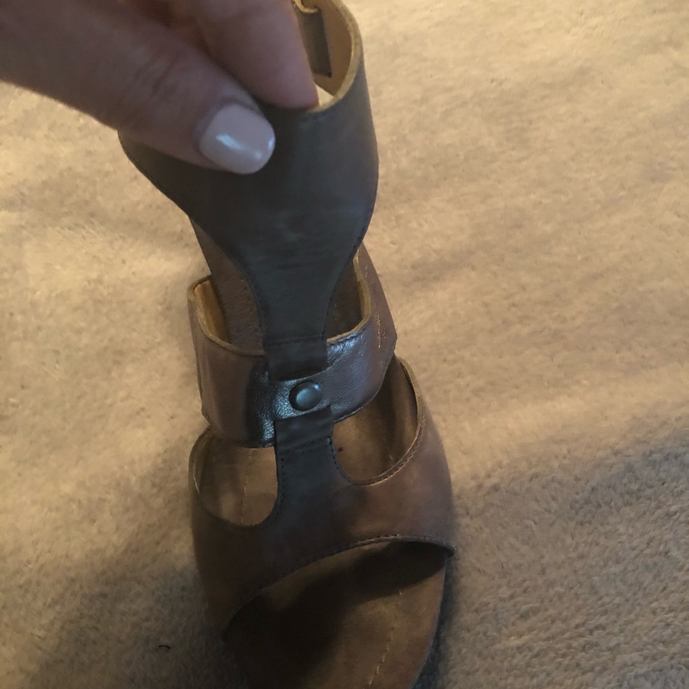 Nine West grey strapping heels